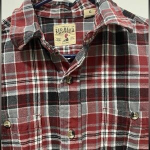 RedHead Men’s Plaid Flannel Button-Up Shirt Long Sleeve Size Large